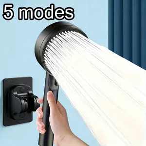 High Pressure Handheld Shower Head, Adjustable Handheld Showers, 5 Modes, Sensitive Skin Friendly, Easy Installation, No Battery Needed, Modern Bathroom Accessory, High Pressure Showerhead
