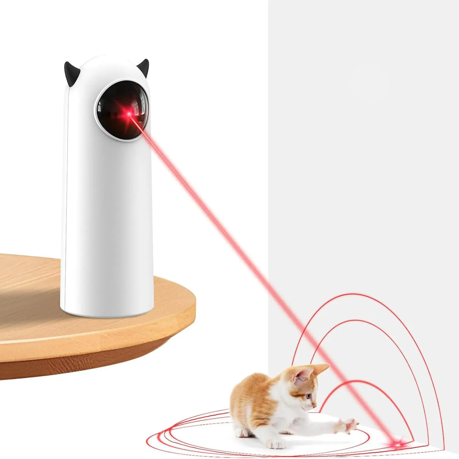 Automatic Cat Laser Toy, 1 Count Cat Interactive Toy, Adjustable Angle & Distance & Mode Pet Teaser Toy, Low Noise Indoor Cat Toy, Pet Supplies