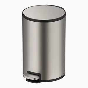 ANCALL 12L All-Stainless Steel Foot PedalBin - Heavy-Duty Metal Pedal & Non-SlipBase, No More Cracked Plastic or Odours,Slim Rectangular Shape Saves Space - Idealfor Kitchen, Office, Bathroom & SmallSpaces