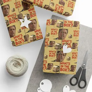 Funny What's in the Box Wrapping Paper – Retro Artwork Style Gift Wrap, Unique Meme-Inspired Holiday Packaging