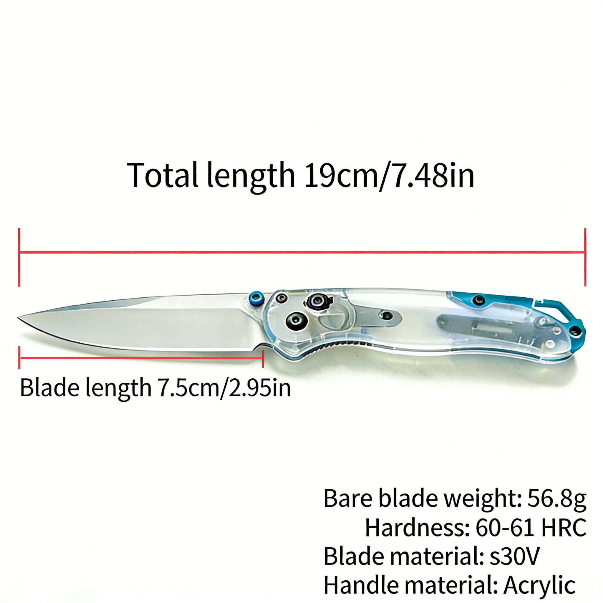 535 Creative Acrylic Clear Handle Folding Knife, Outdoor Emergency EDC Tool, Full Gift Box Set for Gifting & Collection