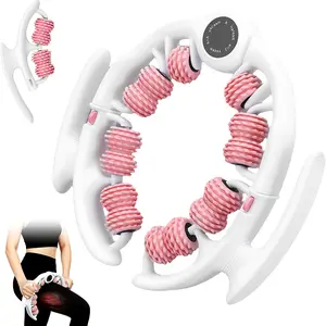 Manual Push-Pull Roller Relaxing Deep Tissue Massage Tool Ring for Thigh Calf & Waist Foam Roller for Daily Stretching & Recovery Body Care Pink & Blue manual push-pull roller quiet muscle equi relief musclemassager