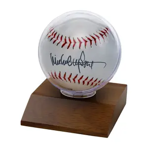 Baseball Dark Wood Base Display Holder