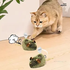 3pcs Realistic Squeaking Moving Cat Toys, Interactive Plush Cat Toy with Sound, Indoor Cat Toy, Relieve Boredom