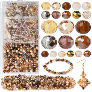 Jewelry Making Supplies Premium Glass Beads,1000pcs Crystal Spacer Beads,Assorted Jewelry Beads for Bracelets Necklaces Accessories,DIY Jewelry Accessories,Bead Assortment,Diy Beading Accessories, Beads Mix