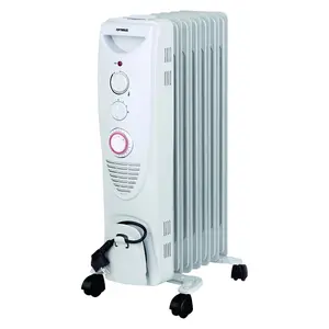 212 MAIN Portable 7-Fin Oil-Filled Radiator Heater - Corded Unit with Heat Control, Programmable Timer, Bedroom Heating System for Household Use