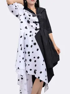Anime Queen DeVil Cruella 101 Dogs Cosplay Dress, Irregular Long Length Costume, Stage Performance, Halloween Carnival Party Wear