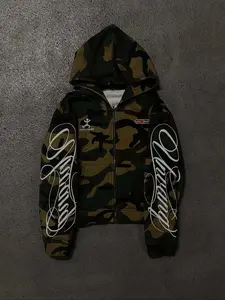 Linvano Camo Zip Up Hoodie