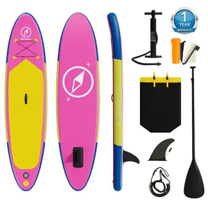 Inflatable Stand Up Paddle Board, Paddleboard set with Pump, Aluminum Paddle, Repair Kit, Foot Leash, Fin and Backpack, Non-Slip Deck for All Skill Levels Outdoor Sport