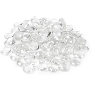 Glass Marbles, Glass Beads for Vases, Marbles for Vases, 5LB, 500-600, Clear Beads, Clear , Fillers for Centerpieces, Decorative Rocks, Flat, Stones, Pebbles, Crafts, , Fish Bowl