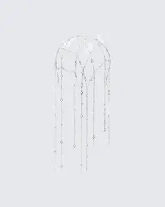 Arcadia Silver Butterfly Chain Veil Head Band