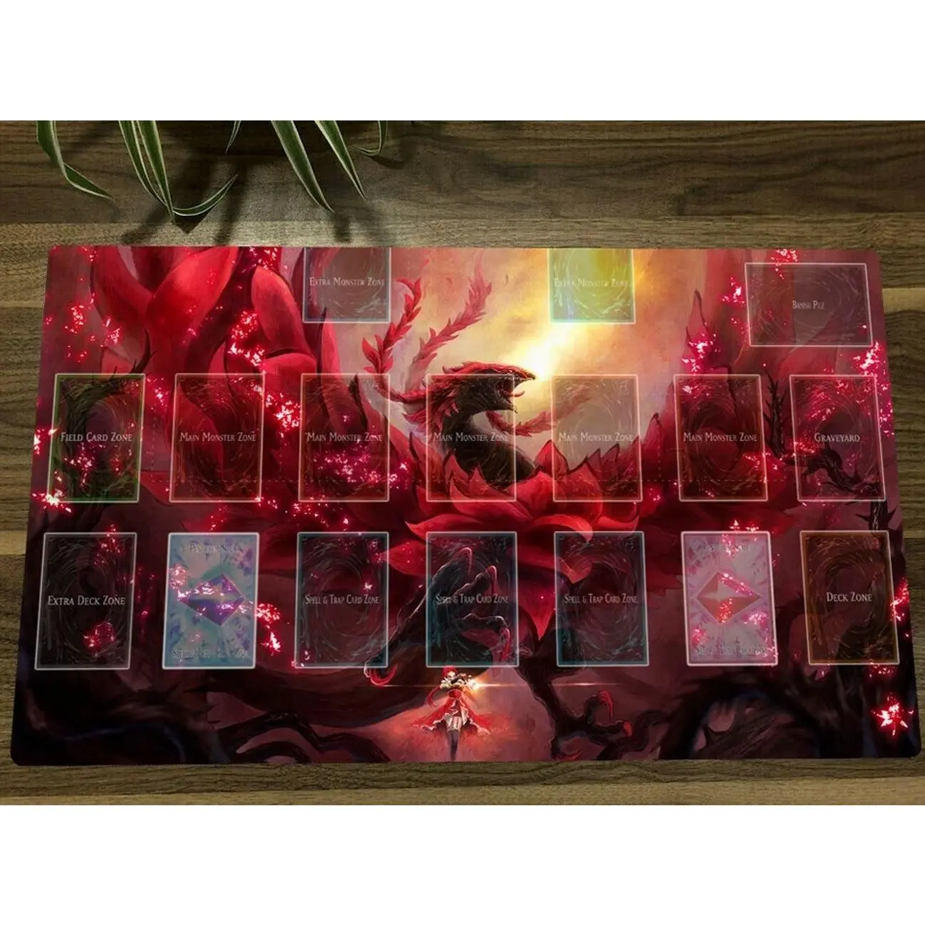 HOT YGO Playmat YGO Akiza Izinski Black Rose Dragon TCG CCG Mat & Bag