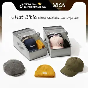 All-New Upgrade: Extra-Large View Window See your collection at a glance. Stackable Hat Storage Boxes for Baseball Caps, Give your 15+ hats a home that’s as stylish as they are. Large Clear Window, Closet Organizer for Men