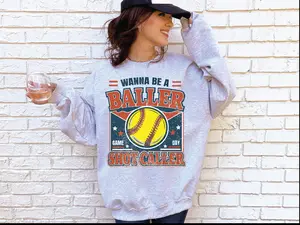 Wanna be a Baller Softball Athletic Grey