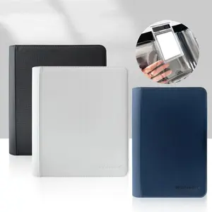 4/6 Grid Zipper Card Binder, Card Slabs Folder for PSA CGC BGS SGC Sports Cards, Games Cards, Baseball Basketball Graded Card Binder, Trading Card Album