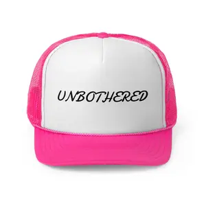 Unbothered Trucker Cap, Pink Mesh Hat for Casual Outings, Gift for Friends, Birthday Present, Trendy Accessories