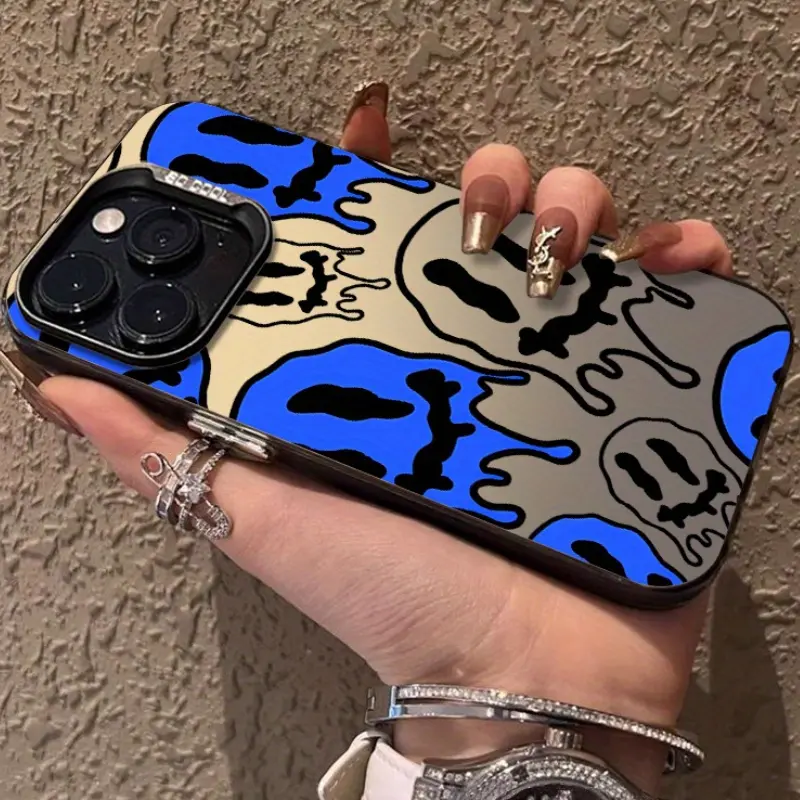 Customized Graffiti Pattern Cellphone Case for iPhone 16,15,15 Plus,14 Pro Max,13,12,11,XR,XS Max - 1.2mm Shockproof PC Back Casing, Anti-Scratch Durable Handheld Device Cover with Super Soft Anti-Yellow Silicone, Screen+Cam Buffer Protection Accessories