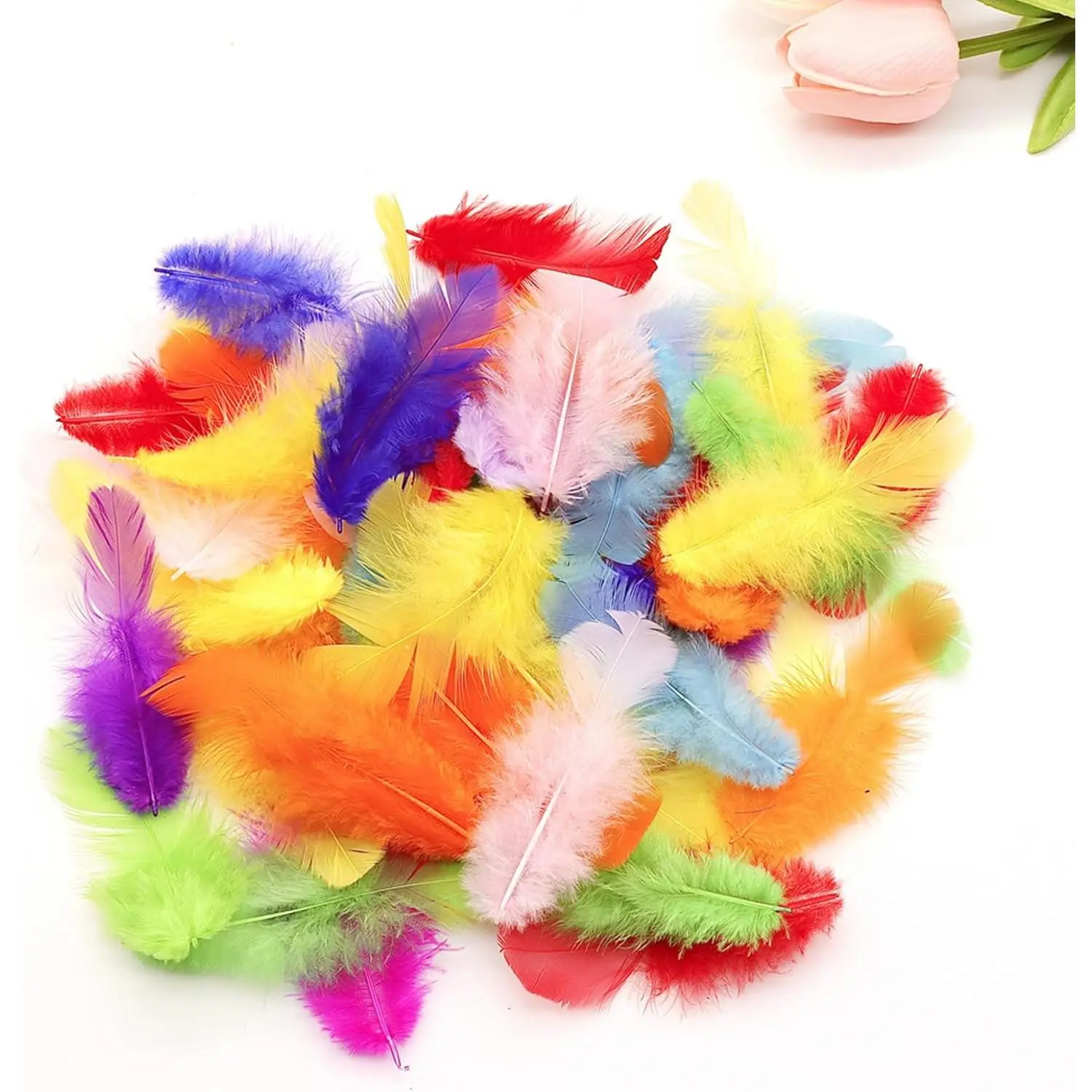 800 Pcs Colorful Craft Rooster Feathers 3-5-inch Bulk Feathers for Crafting Kindergarten DIY Crafts, Wedding, Family Party Decorations, Dream Catcher Supplies, Natural Feathers