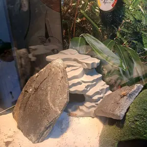 Realistic Rock Texture Reptile Hideout Cave for Geckos and Hamsters, Eco-Friendly 3D Printed Design with Multi-Space Retreat, Ideal for Reptile Tank Decoration