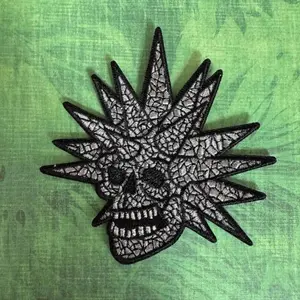 3.5" Disco Skull Embroidered Iron On Patch