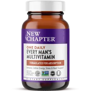 New Chapter Every Man's One Daily Multivitamin + Immune, Stress, Heart & Energy Support with Fermented Nutrients - 30ct