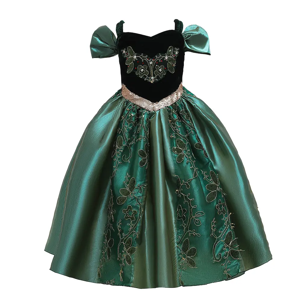 2025 Frozen Queen Anna & Elsa Dress✨Crystal Embroidery & Detachable Cape| Girls Princess Halloween Costume & Ballet Recital Gown