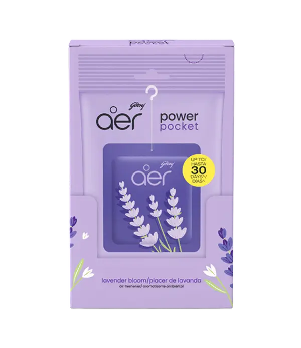 Godrej Aer Power Pocket Lavender Bloom Pack of 6, Hanging Home Air Freshener