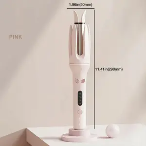 Fully automatic electric curling iron, 28 mm large barrel curler, lazy home hair curling tool, auto-rotating hair curler with LED display screen, 4 temperature settings, negative ion hair care, hair-friendly styling tool, ideal gift for women
