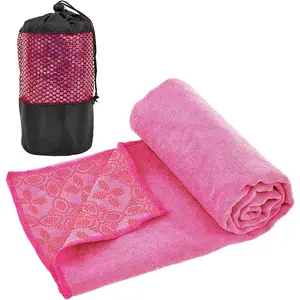 Yoga Towels, Non Slip Hot Yoga Mat Towel with Grip Dots,Super-Absorbent Soft Microfiber Yoga Blanket for Pilates, Fitness and Workout 72inch x 24inch