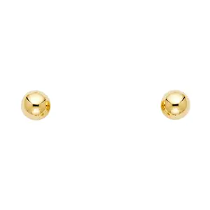 14K Gold 6mm Ball Stud Earrings (Screw Back)