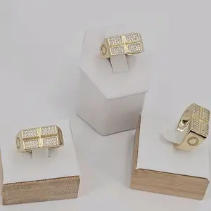(R48) 14kgoldplated Ring cross diamantado. 4 sizes available