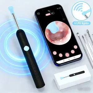 Ear Wax Removal Kit with 1080P HD Camera 6 Tips Safe Waterproof Portable Visual Endoscope Wireless WiFi Light iOS Android Compatible Earwax Remover Tool Ear Pick Set Ear Cleaning Tool