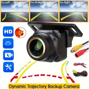 Backup Camera | Rearview Camera, Dynamic Trajectory Guide Lines, Full Color Night Vision, Wide Angle Fisheye Lens, Smart Steering Assistance for SUV, Truck, RV, Camper - 36V or Below, Vehicle Security Enhancement, Without Battery