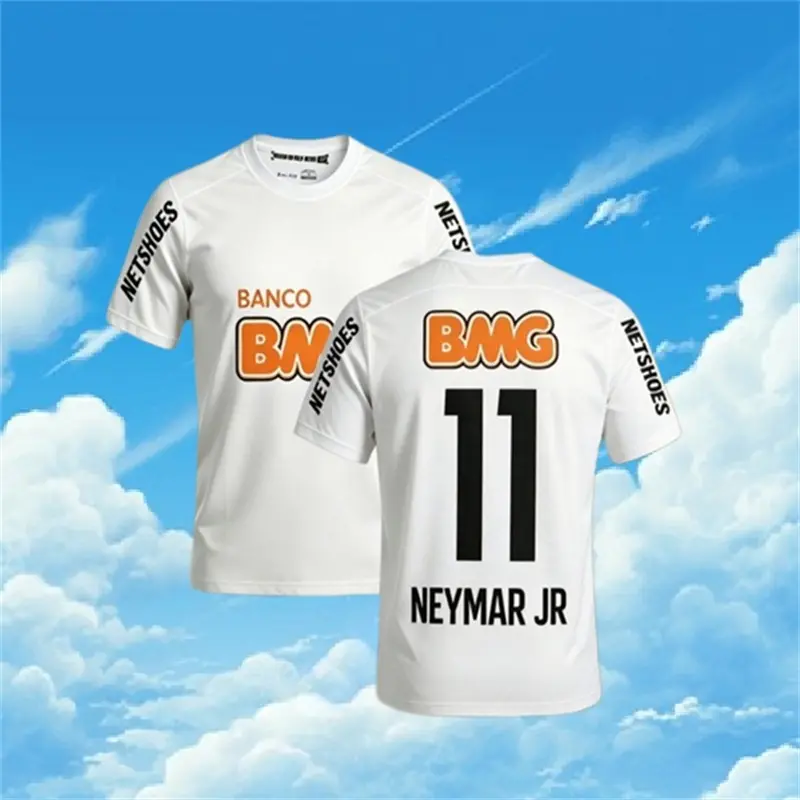 12 13 Home White Retro No.11 Neymar Short Sleeve Soccer Jersey