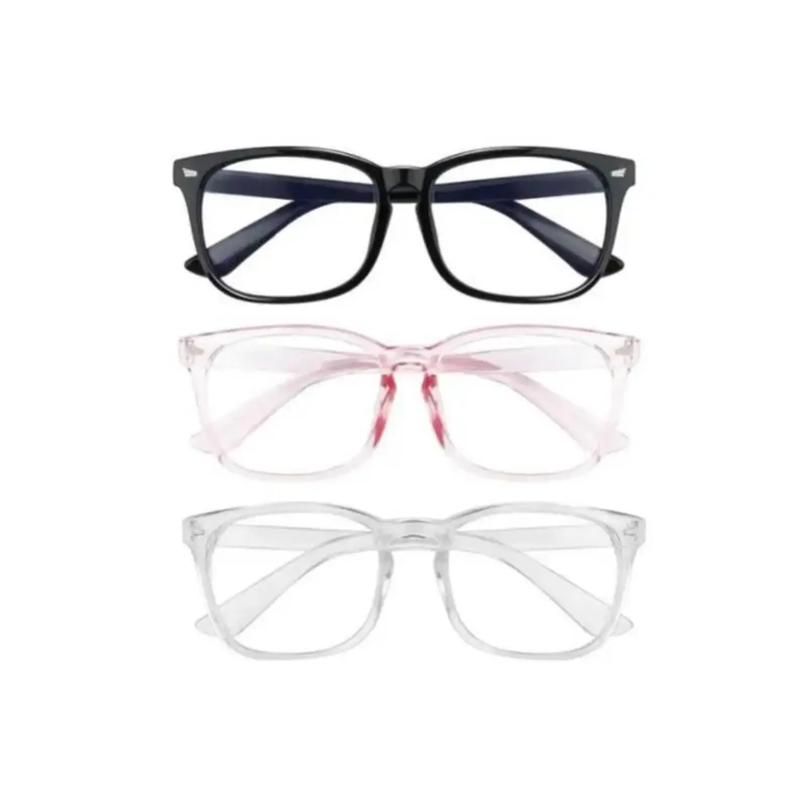 Stylish Unisex Blue Light Glasses, Polycarbonate Frame with High-Definition Amber Lenses, Anti-Glare for Computer & Gaming Eye Strain, Fashionable Frames Glasses, High Definition Glasses