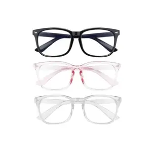 Unisex Fashionable Frames Glasses - Polycarbonate UV-Protective Anti-Glare Warm Amber Tint High Definition Blue Light Lenses, Lightweight Removable, for Digital Eye Strain Relief, Computer Gaming, High Definition Glasses