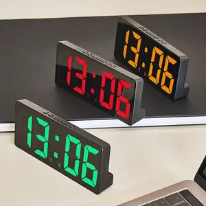 Creative Number Clock Color Nightlight Temperature Calendar Alarm Clock Led Digital Clock LED Large Number Electronic Clock Backlight Home Decor Digital Alarm Clocks