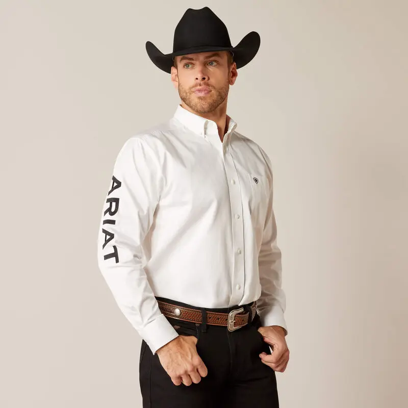 Ariat Team Logo Twill Shirt - White/Black