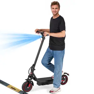 Electric Scooter - 8.5" Solid Tires, 350W Motor Up to 16MPH/25km/h and 35km/21-24Miles Long-Range Portable Commuting Foldable E Scooter for Adults with Double Braking System, Black