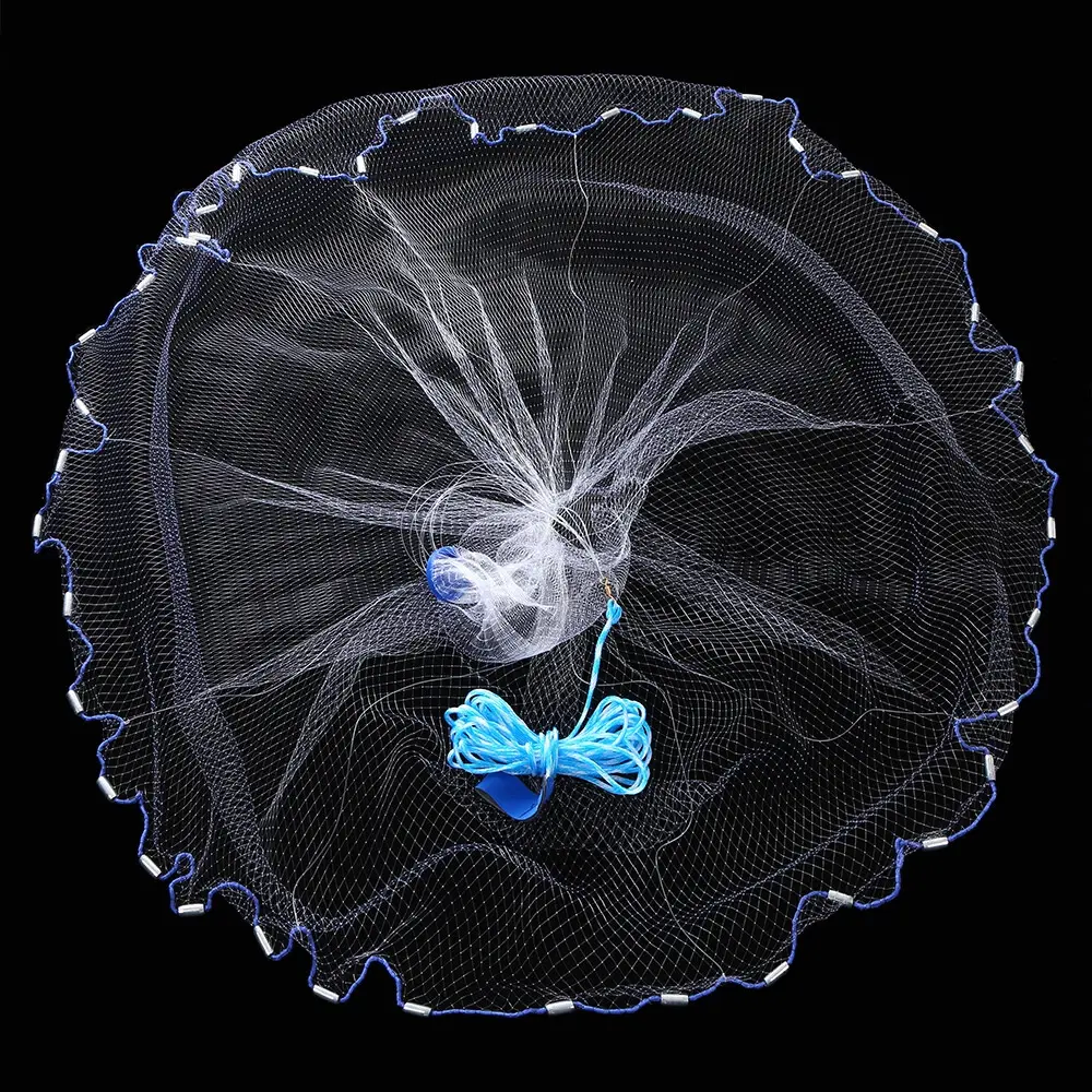 Hand Cast Fishing Mesh Saltwater Bait Drawstring Catch Net