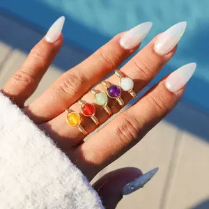 Custom Dainty Crystal Rings | Wire wrapped rings 6mm