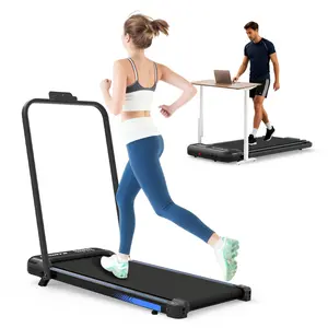 2.5HP Quiet Folding Treadmill, 0.6-5.0MPH Portable Running Machine with 9% Adjustable Incline, 265LBS Capacity Compact Treadmill for Home Office