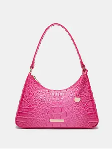 Women's Vintage Crocodile Embossed Shoulder Bag, Elegant Embossed Bag, Unique Bags, Shoulder Purse, 2024 Summer Trendy Versatile High-quality Girl Fashion Underarm Bag, for Party, Club, Dating
