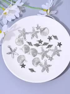10pcs Sea Shell Starfish Conch Alloy Charms, DIY Jewelry Making Kit, Earrings Necklaces Bracelets Keychains, Daily Accessories