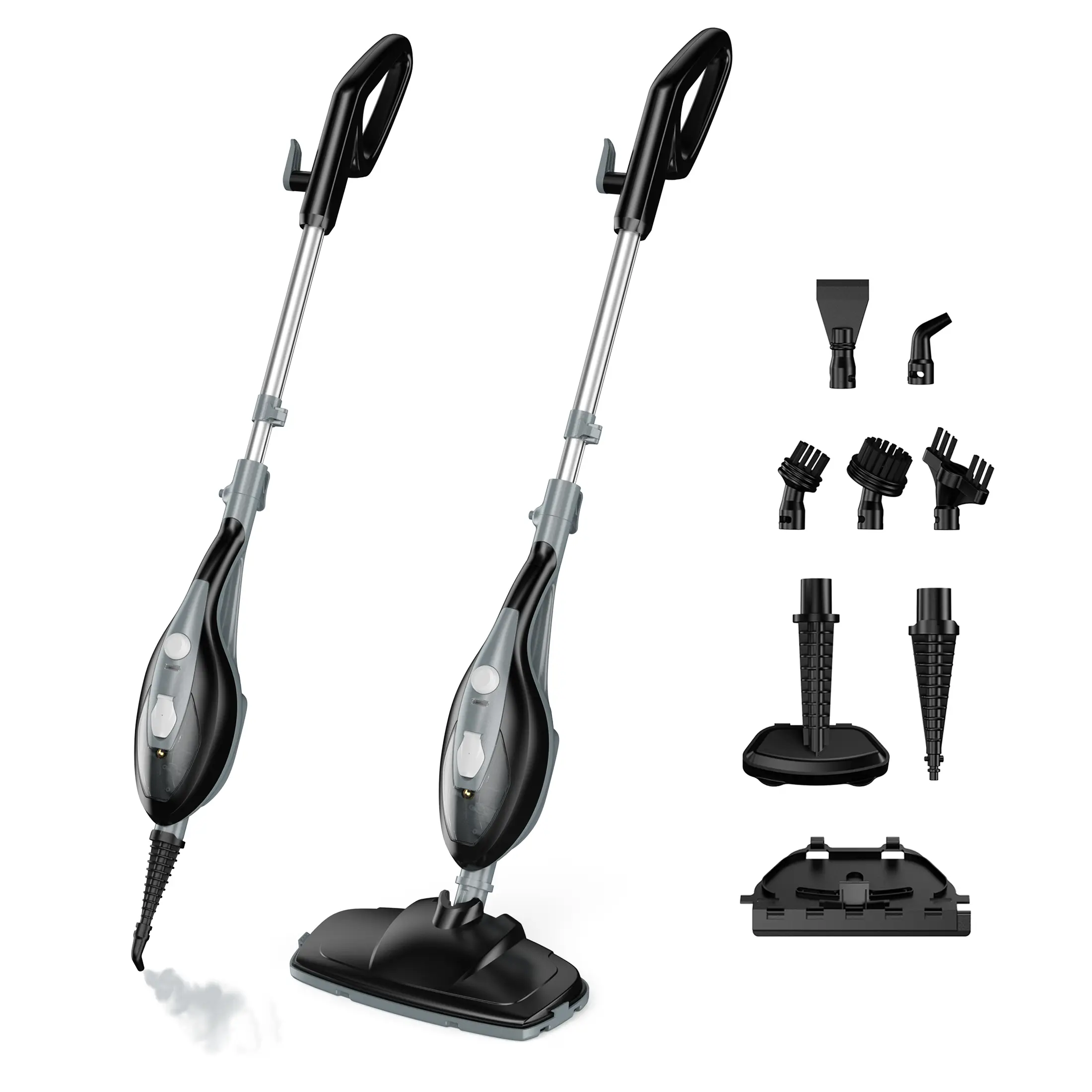 10-in-1 1550W Corded Floor Steamer Cleaner - Multi Surface Steamer Steam Machine with 16FT Cord, Detachable Handheld Attachment, 2 Washable Pads for Hardwood, Tile Deep Clean