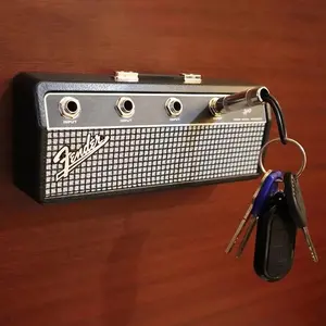 Music Key Storage Frame Fender Guitar Wall Mount Key Ring Holder Vintage Vintage Amp Key Ring Holder Home Decoration Gift 2.0