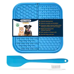 Four angels-2PCS Licking Mat Slow Feeder for Dogs and Cats, Premium Lick Pad with Suction Cups , Bathing, Grooming and Training,dog toy dog anxiety-MSD relief boredom