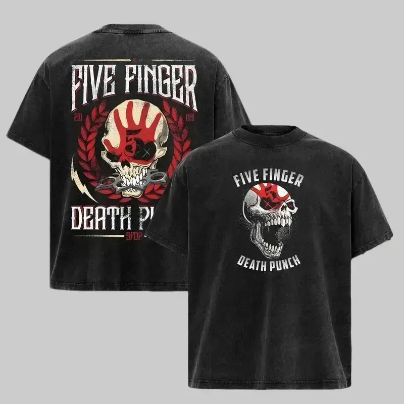 [FREE SHIP] Five Finger Death Punch shirt - Metal Music Rock Band Shirt, Retro Music Tee, Rock Music Lover Shirt, Vintage Band Shirts Casual Cotton Fabric Fit Top , Top Men's and Women's Clothing