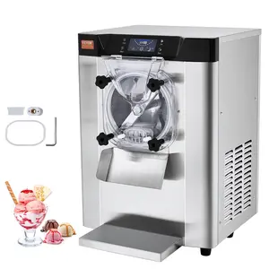 【Summervibes】VEVOR Commercial Ice Cream Machine,  12 L/H Yield, 1713W Single Flavor Countertop Hard Serve Ice Cream Maker, 4.5L Stainless Steel Cylinder, LED Panel Auto Clean Pre-cooling, for Restaurant Snack Bars