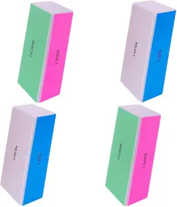 4 Way Nail Buffer Block (4 Pcs), Nail Shine Buffers Blocks Files for Natural and Acrylic Nails Smoother Buffing Block Polisher Fingernail File Buffer 120/240/600/3000 Grit for Buffing Shinning